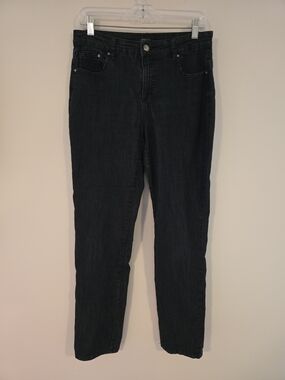 Simon Chang Dark Denim Skinny Leg Jeans in Black